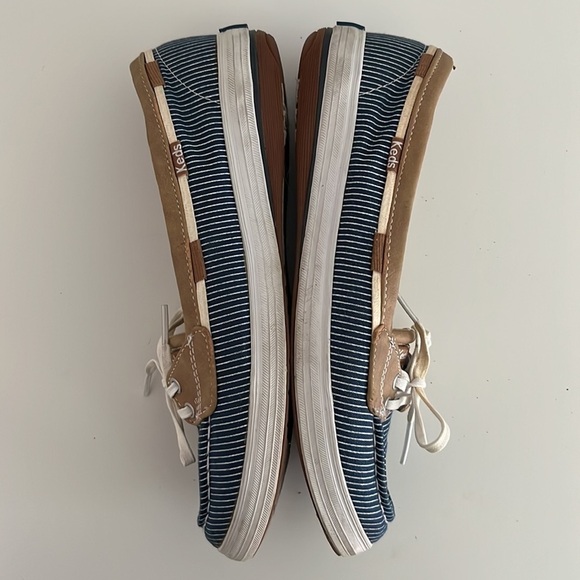 Keds Glimmer Ortholite Pinstripe Canvas Boat Shoes Loafers - Picture 11 of 17